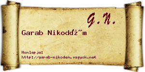 Garab Nikodém névjegykártya